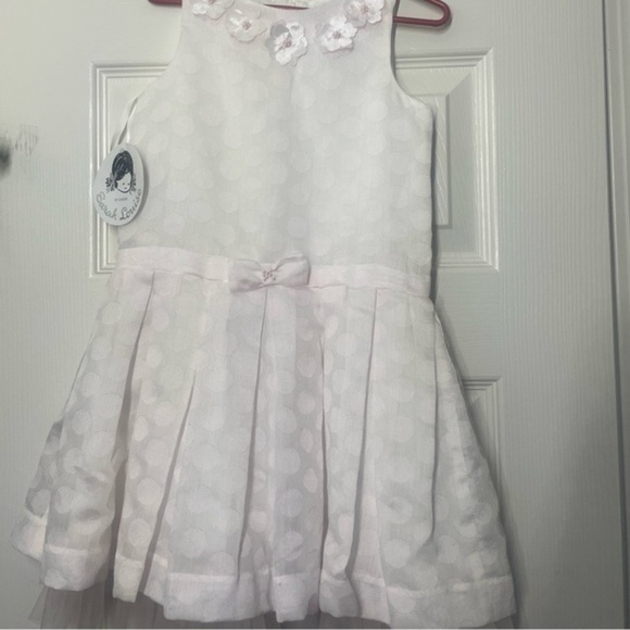 Sarah Louise Dress Girl pink tulle sleeveless polkadot sleevelessNew Sz 4Y